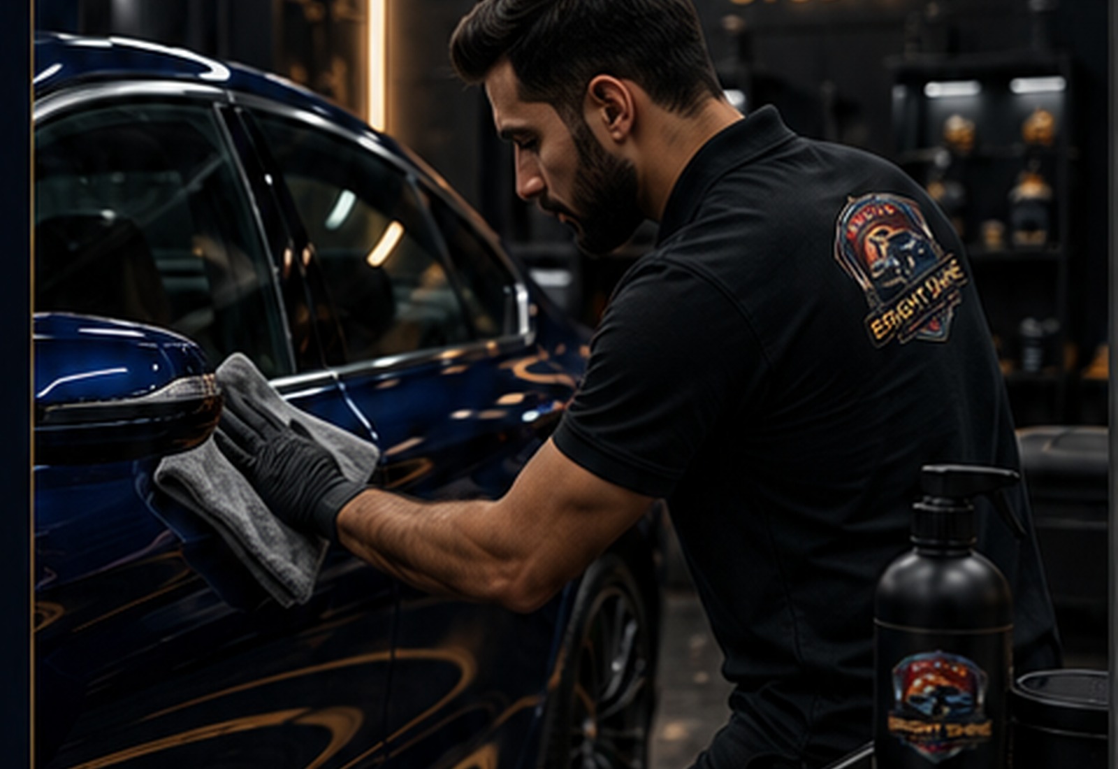 Bright Shine detailer polishing a car